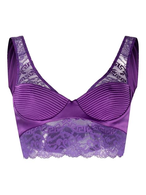 versace greca detail lace bralette.